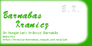 barnabas kranicz business card